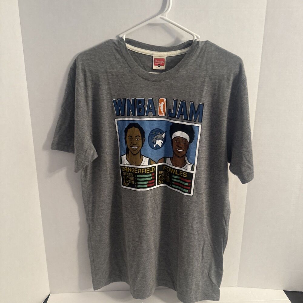 WNBA Men's Homage Dangerfield & Fowles Gray Minnesota Lynx WNBA Jam T-Shirt NWT
